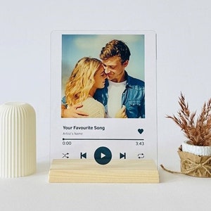 Custom  Song Plaque, Music Plaque With Stand, Couples Gift, Anniversary Gift for Boyfriend, Personalized Gift, Valentines Day