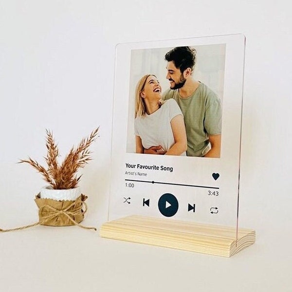 Personalized Photo Song Plaque, Gifts for Mom, Aniversary Gifts for Him, Gift for Her, Personalized Gift, Wedding Gift