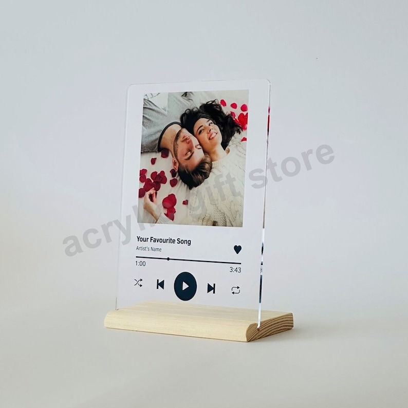 Personalized Music Plaque With Stand, Custom Album Cover Song Plaque, Anniversary Gift for Him, Couples Gift, Mothers Day Gift image 7