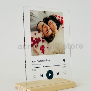 Personalized Music Plaque With Stand, Custom Album Cover Song Plaque, Anniversary Gift for Him, Couples Gift, Mothers Day Gift image 4