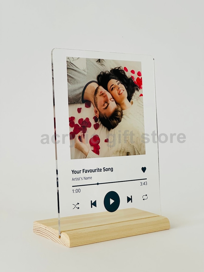 Personalized Music Plaque With Stand, Custom Album Cover Song Plaque, Anniversary Gift for Him, Couples Gift, Mothers Day Gift image 4