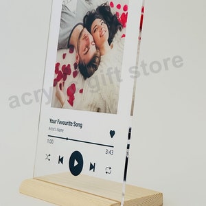 Personalized Music Plaque With Stand, Custom Album Cover Song Plaque, Anniversary Gift for Him, Couples Gift, Mothers Day Gift image 3