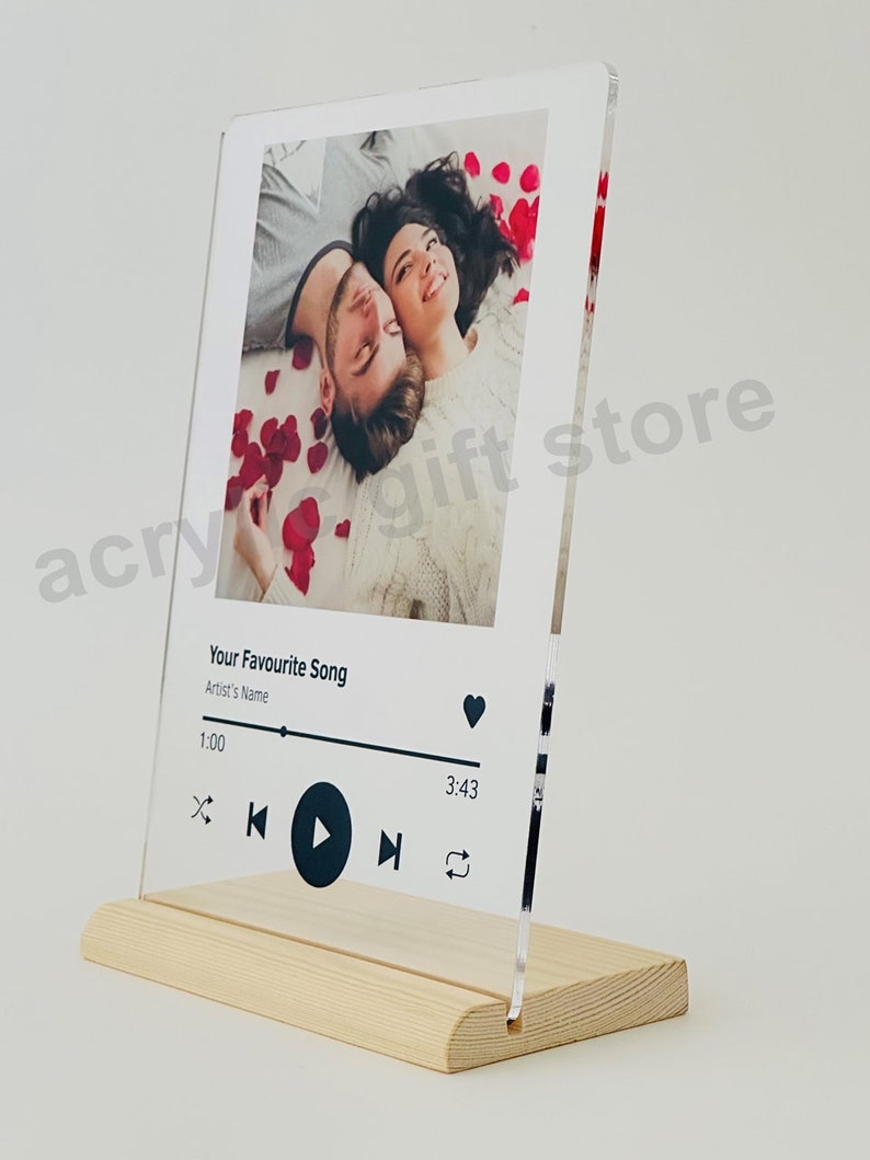 Personalized Music Plaque With Stand, Custom Album Cover Song Plaque, Anniversary Gift for Him, Couples Gift, Mothers Day Gift image 3