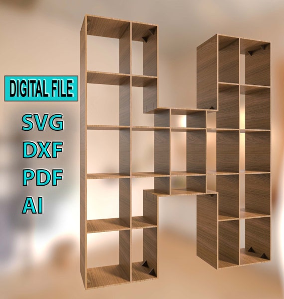 Digital Letter H Shelf Waffle lasercut file as waffle connections,Shelf