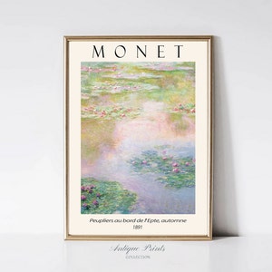 Neutral Monet botanische Kunst, Vintage Impressionismus Wandkunst, Monet Frühlingsdruck, Claude Monet Ausstellungsplakat, Monet Malerei - DRUCKBAR
