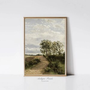 Cuadro neutro, conjunto de 2 impresiones divididas, paisaje, 2 piezas, arte de pared vintage, impresión campestre, decoración de granja - IMPRIMIBLE imagen 3