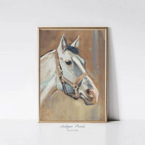 Horse Painting, Equestrian Vintage Wall Art, Rustic Farmhouse Decor, Antique Horse Print, Western Nursery Decor - PRINTABLE