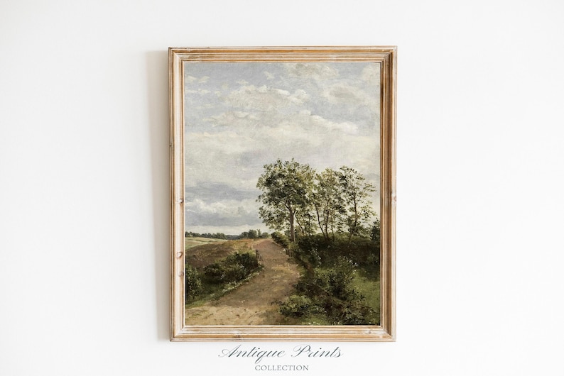 Cuadro neutro, conjunto de 2 impresiones divididas, paisaje, 2 piezas, arte de pared vintage, impresión campestre, decoración de granja - IMPRIMIBLE imagen 7