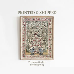 Indian Print, Textile Wall Art, Palampore Print, Mailed Fine Art, Traditional Indian Wall Art, Tapestry Painting, Vintage Wall Art