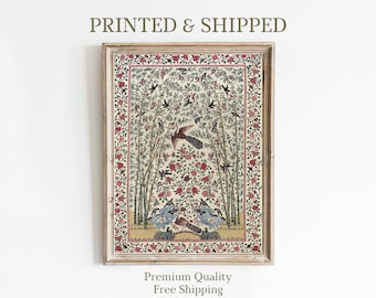 Estampados indios, arte mural textil, estampados Palampore, bellas artes enviadas por correo, arte mural tradicional indio, pintura de tapices, arte mural vintage