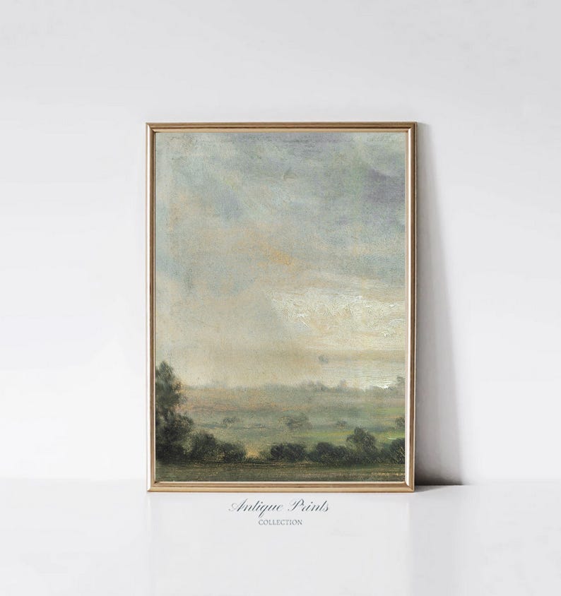 フランスの田舎風プリント2枚セット、風景画ウォールアート、ジクレー郵送アートプリント、ファームハウス風ヴィンテージプリント、キャンバス絵画、コテージ風ウォールアート 画像 9