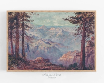 Grand Canyon Painting, Grand Canyon Vintage Print, Antique Arizona Wall Art, Farmhouse Wall Decor, National Park Painting - PRINTABLE