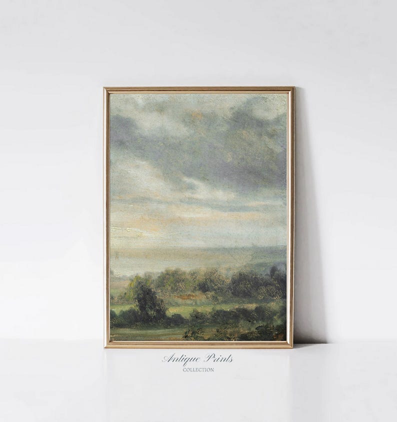 フランスの田舎風プリント2枚セット、風景画ウォールアート、ジクレー郵送アートプリント、ファームハウス風ヴィンテージプリント、キャンバス絵画、コテージ風ウォールアート 画像 8