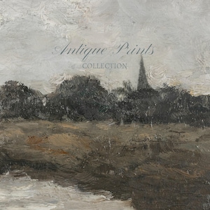 Moody Country Landscape Set of 2 DIGITAL Prints, Antique Rustic ...
