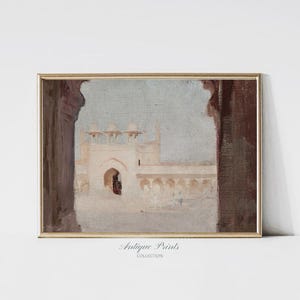 Vintage Indian Temple Print, Traditional India Wall Art, Antique India Painting, Vintage India Home Decor - PRINTABLE