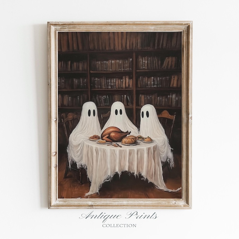 Printable Halloween Gallery Set, Cute Ghosts Set of 6 Prints, Fall ...