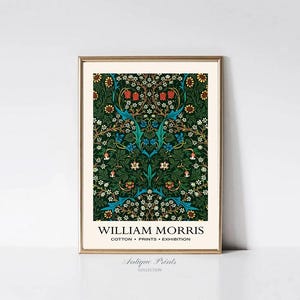 William Morris Flowers Pattern Wall Art, PRINTABLE Exhibition Poster, Vintage Art Nouveau, William Morris Pattern, Botanical Painting