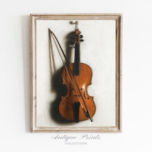 Violin Vintage Wall Art, Musical Instrument Painting, Antique Musician Print, Music Room Decor - PRINTABLE