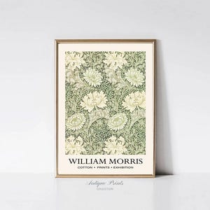 William Morris Prints Vintage, PRINTABLE Neutral William Morris Gallery Wall Set, Set of 6 Exhibition Poster, Flowers Pattern 6 Wall Art image 6