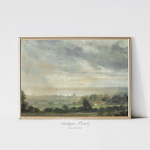 Vintage Landscape Oil Painting, Farmhouse Decor, Country Wall Art, Countryside Antique Print, Rustic Home Decor - PRINTABLE