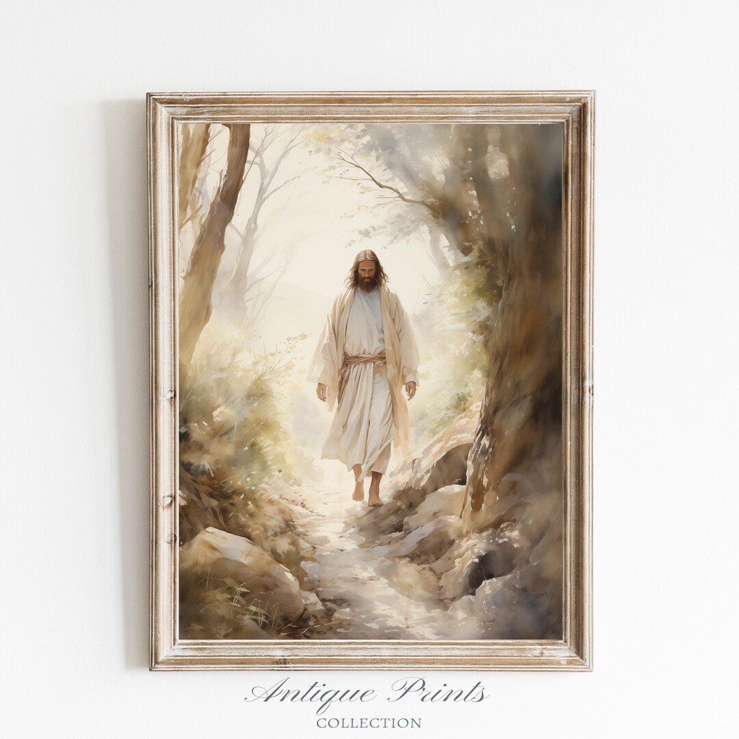 Jesus Printable Wall Art, Christian Art Print, Neutral Jesus Painting ...