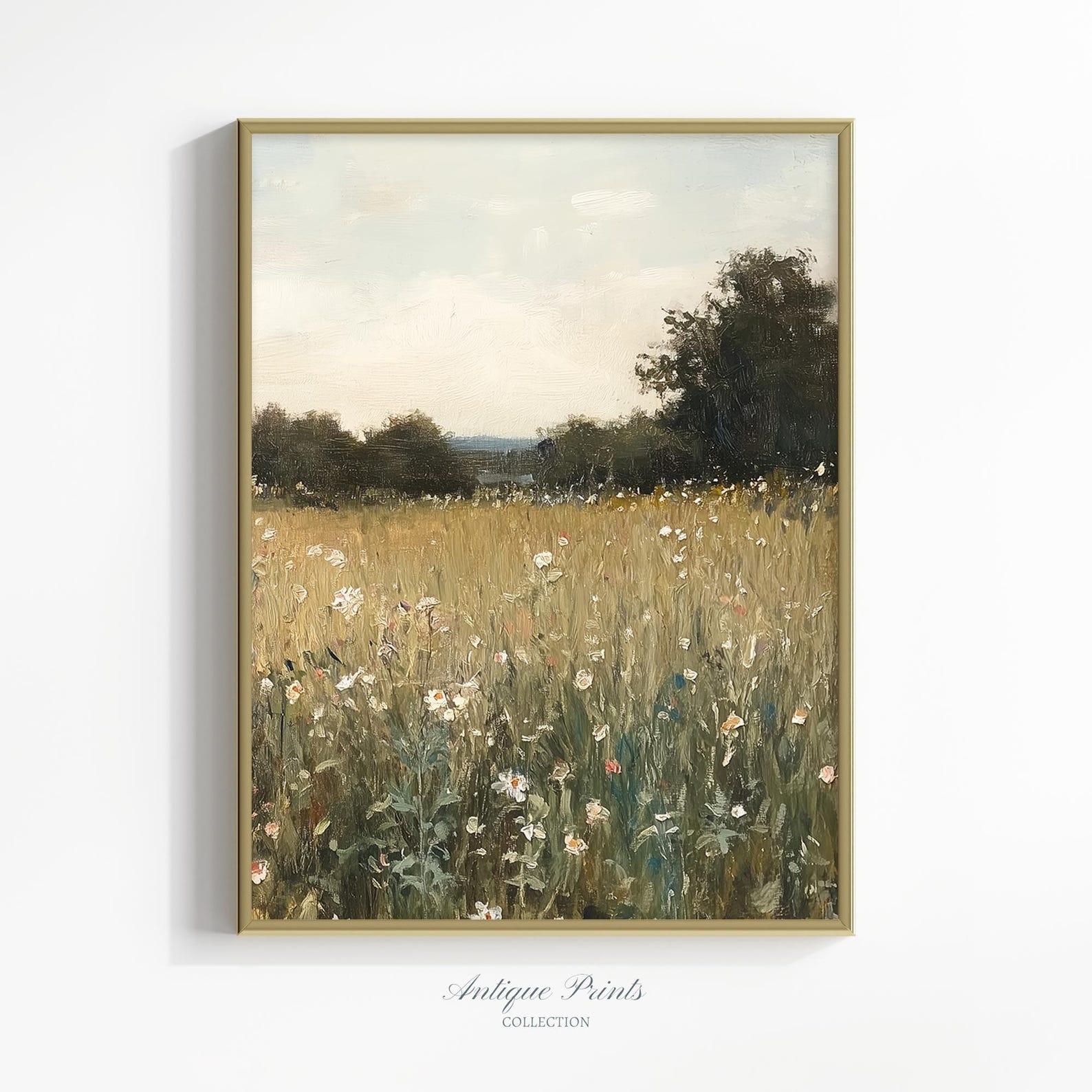 Wildflower Field Set of 2 Prints, Country 2 Pieces Vintage Wall Art ...