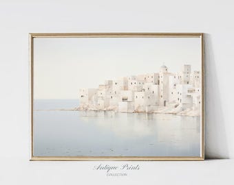 Greece Painting, Antique Greek Wall Art, Coastal Wall Decor, Mediterranean Print, European DIGITAL Prints - PRINTABLE