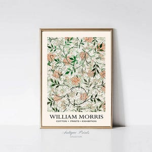 William Morris Prints Vintage, PRINTABLE Neutral William Morris Gallery Wall Set, Set of 6 Exhibition Poster, Flowers Pattern 6 Wall Art image 3