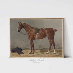 Vintage Horse Painting, Horse Portrait Wall Art, Antique Equestrian Print, Antique Farmhouse Wall Art, Nursery Decor - PRINTABLE