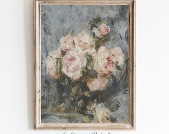 Roses Painting, Antique Still Life Botanical Wall Art, Printable Flower Wall Art, Digital Download, Vintage Floral Print