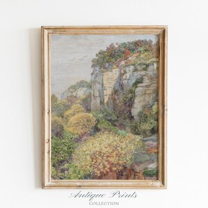 Spring Landscape Painting, Vintage Spring Cottage Wall Art, Antique Flower Country Print, Spring Neutral Farmhouse Wall Decor - PRINTABLE image 2