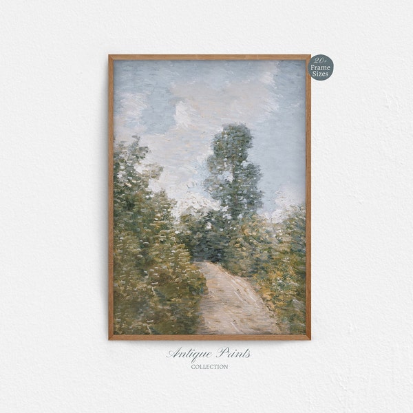 Country Landscape Vintage Wall Art, Countryside Painting, Farmhouse Wall Decor, Antique Rustic Landscape Vertical Print - PRINTABLE