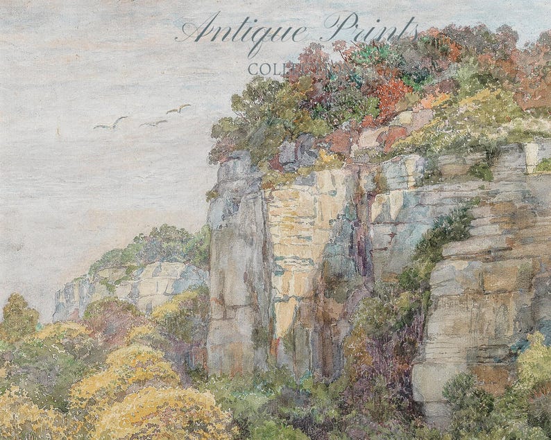Spring Landscape Painting, Vintage Spring Cottage Wall Art, Antique Flower Country Print, Spring Neutral Farmhouse Wall Decor - PRINTABLE image 6