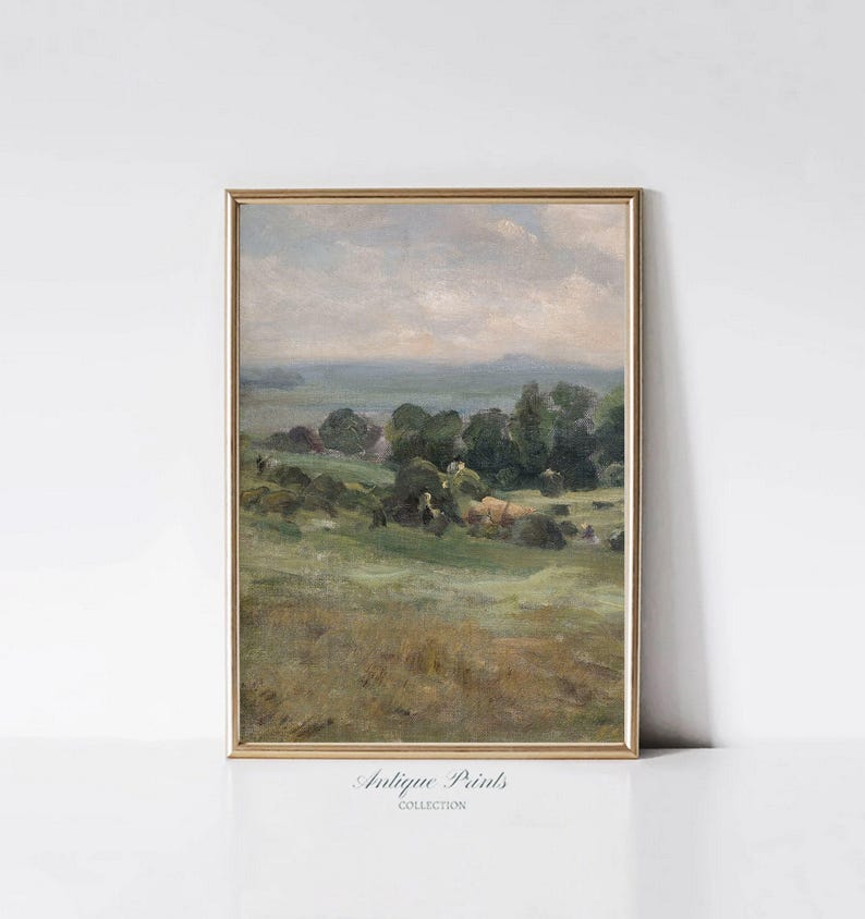 Summer Landscape Painting, French Country Set of 2 Split Prints ...