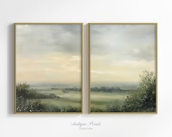 Set of 2 Prints, Wall Art Pair Set, Neutral Horizontal Landscape