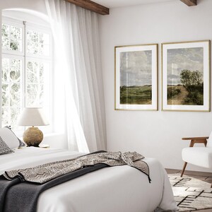 Cuadro neutro, conjunto de 2 impresiones divididas, paisaje, 2 piezas, arte de pared vintage, impresión campestre, decoración de granja - IMPRIMIBLE imagen 6