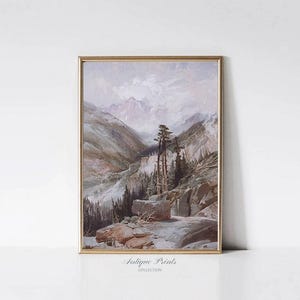 Vintage Colorado Wall Art, Mount of the Holy Cross Print, Antique Rocky Mountains Painting, Farmhouse Wall Decor, Colorado Print - PRINTABLE