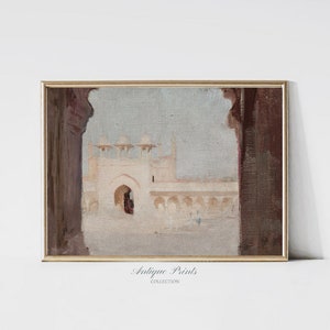impression de temple indien vintage, art mural indien traditionnel, peinture indienne ancienne, décoration d'intérieur indienne vintage - imprimable