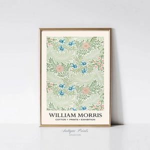 William Morris Prints Vintage, PRINTABLE Neutral William Morris Gallery Wall Set, Set of 6 Exhibition Poster, Flowers Pattern 6 Wall Art image 7