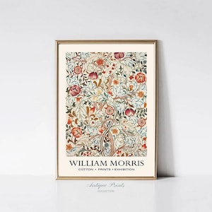 William Morris Prints Vintage, PRINTABLE Neutral William Morris Gallery Wall Set, Set of 6 Exhibition Poster, Flowers Pattern 6 Wall Art image 2