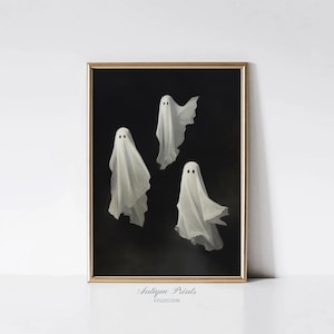 Halloween Wall Art, Ghosts Print, Spooky Ghost Art, Halloween Ghost Decor, Funny Halloween Art, Autumn Farmhouse Wall Art - PRINTABLE