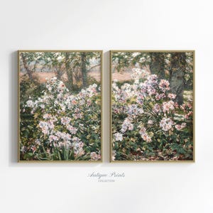 Floral Wall Art, Wildflower Painting, Set of 2 Neutral Flowers Prints, PRINTABLE Botanical 2 Pieces Art Print, Farmhouse Decor, Digital