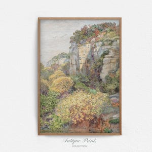 Spring Landscape Painting, Vintage Spring Cottage Wall Art, Antique Flower Country Print, Spring Neutral Farmhouse Wall Decor - PRINTABLE image 4
