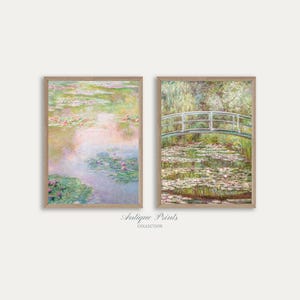 Conjunto de 2 impresiones de Monet, pintura de Claude Monet en tonos suaves, arte mural de Monet en 2 piezas, arte mural de verano impresionista vintage - IMPRIMIBLE