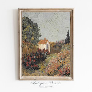Art mural champêtre, peinture à l'huile vintage, impression numérique Cottagecore, décoration murale de ferme ancienne, art mural impressionnisme européen - imprimable