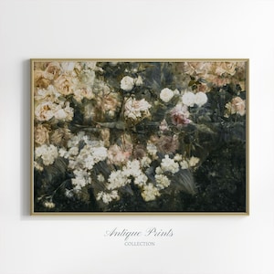 Flowers Painting Vintage, Gardern Wall Art, Antique Neutral Still life Wall Art, Floral Botanical Print, Farmhouse Nursery Decor - PRINTABLE