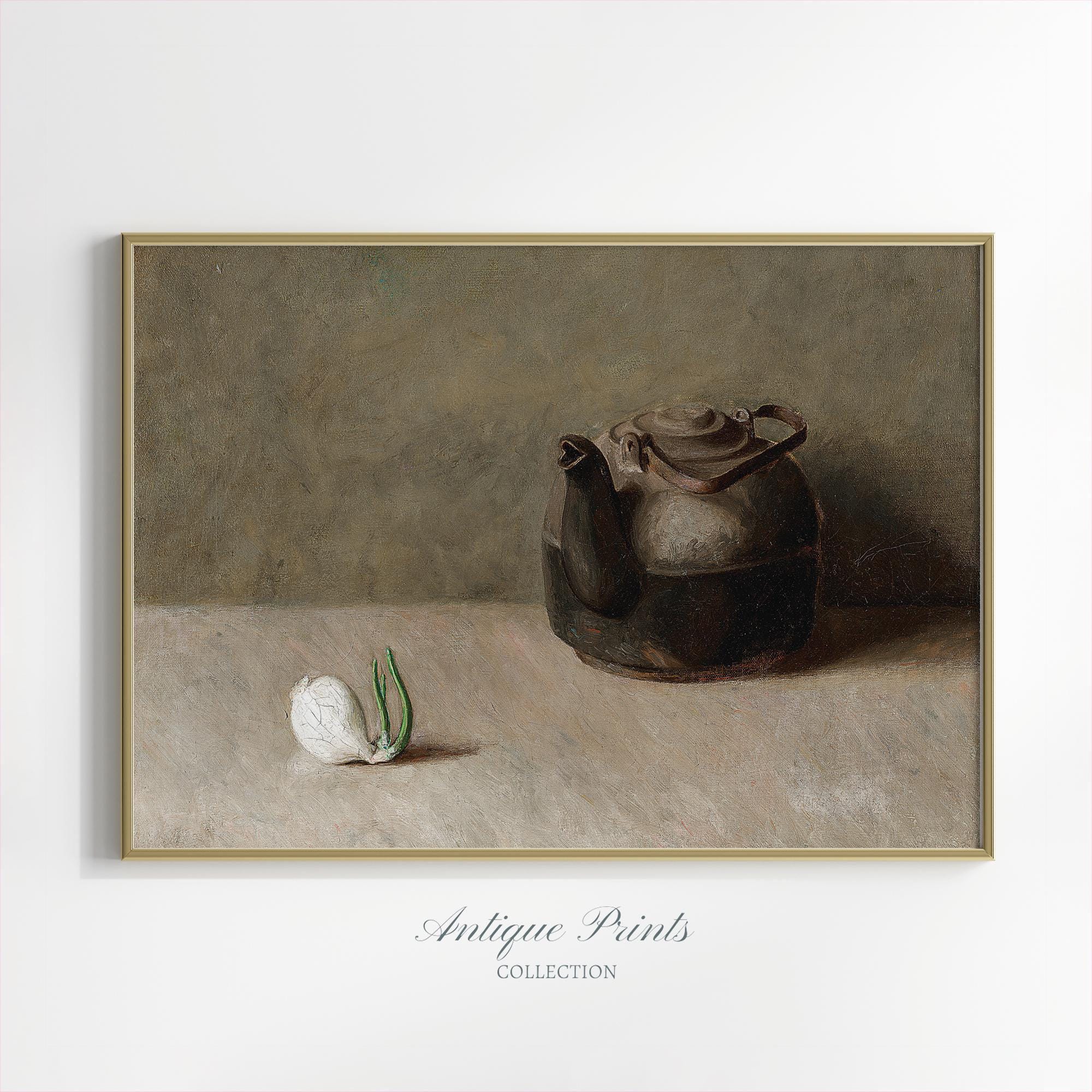 Vintage Farmhouse Kitchen Printable Large Wall Art, Antique Pots DIGITAL Print, Muted Rustic Still Life Decor, INSTANT DOWNLOAD