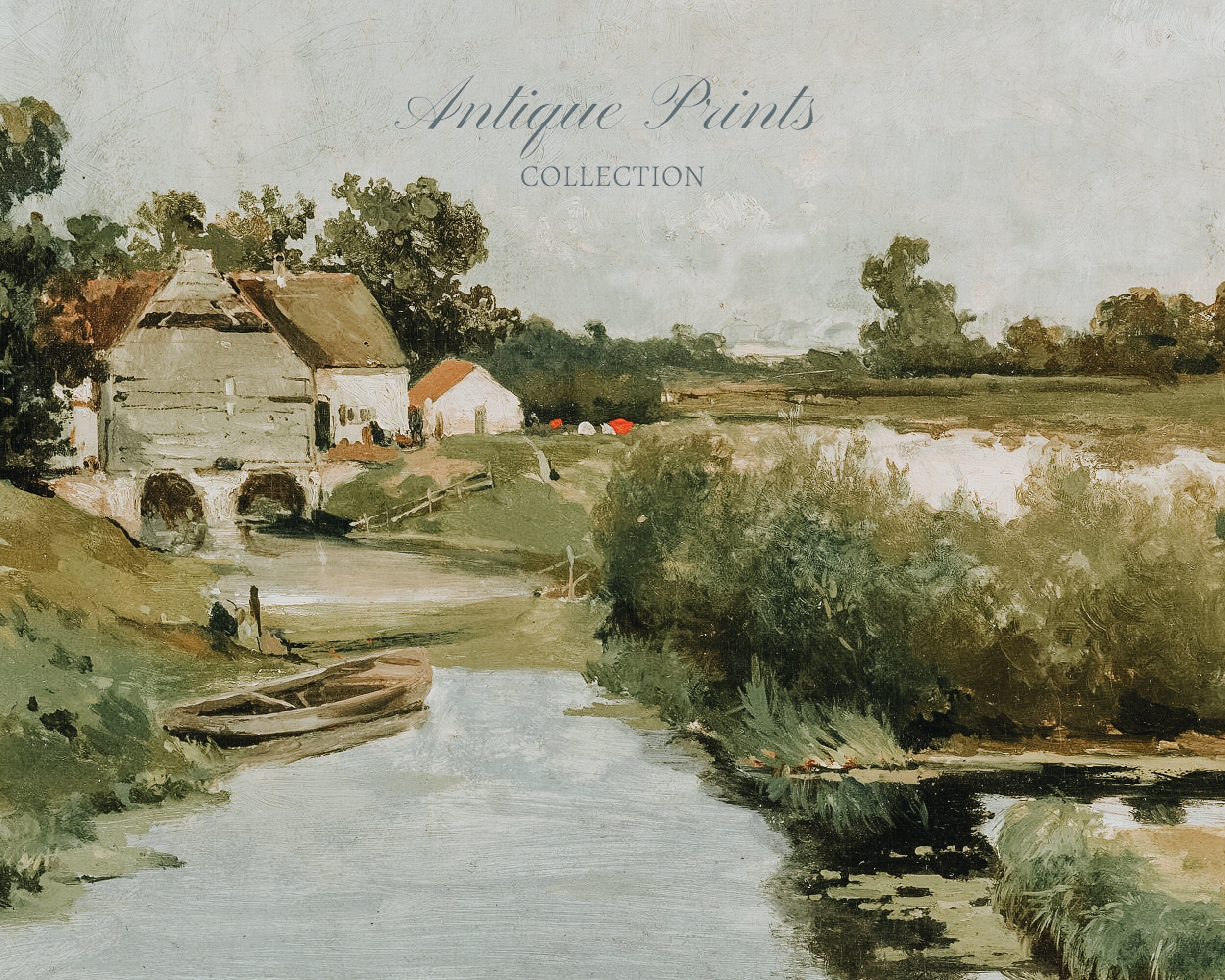 Vintage Summer Landscape Wall Art Country Painting Antique Etsy