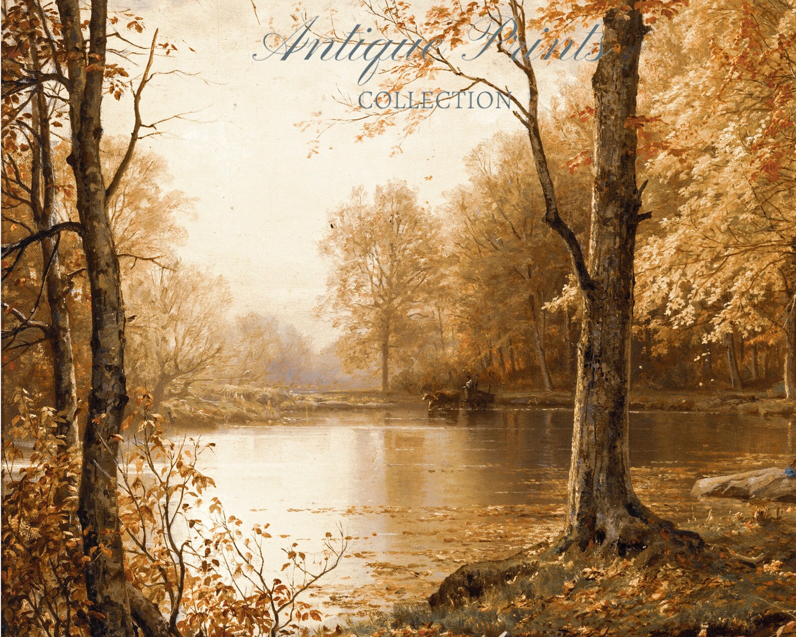 Autumn Landscape Wall Art Fall Forest Vintage Painting - Etsy