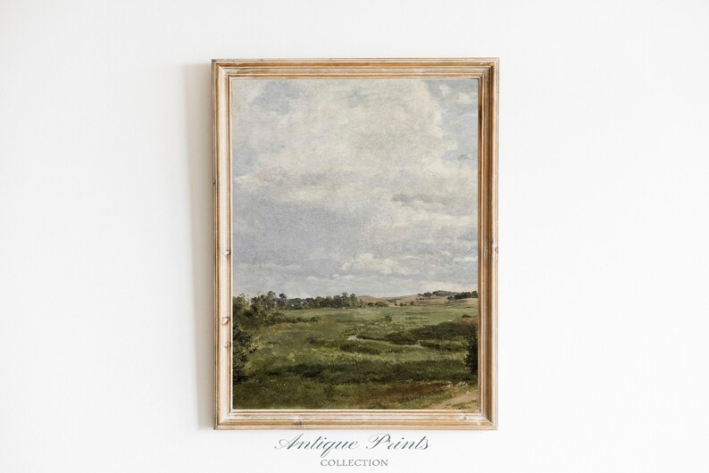 Cuadro neutro, conjunto de 2 impresiones divididas, paisaje, 2 piezas, arte de pared vintage, impresión campestre, decoración de granja - IMPRIMIBLE imagen 5